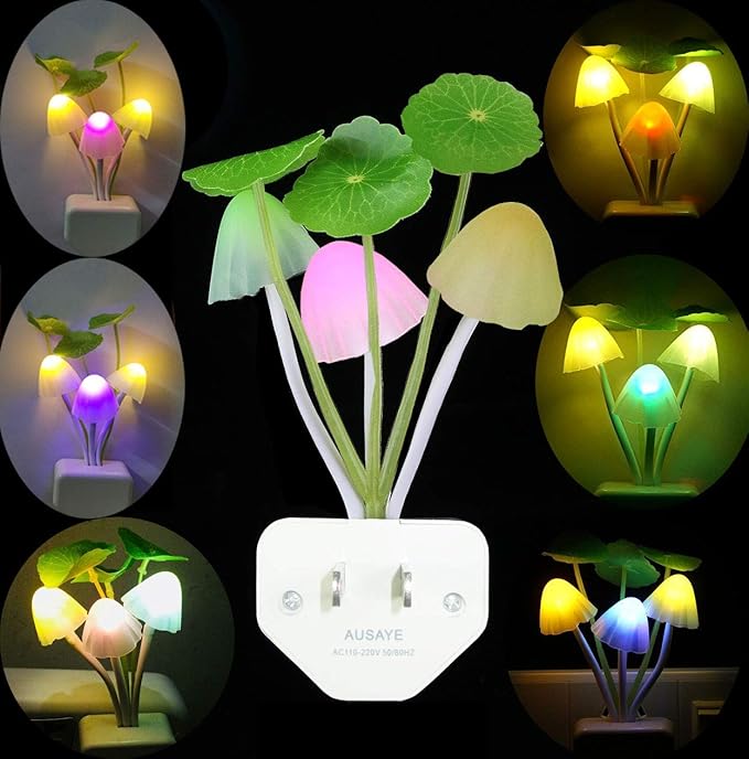 DFS Fancy Color Changing LED Mushroom Night Light - Solar Sensored (On Offer: Free Pocket Card Mobile Holder)