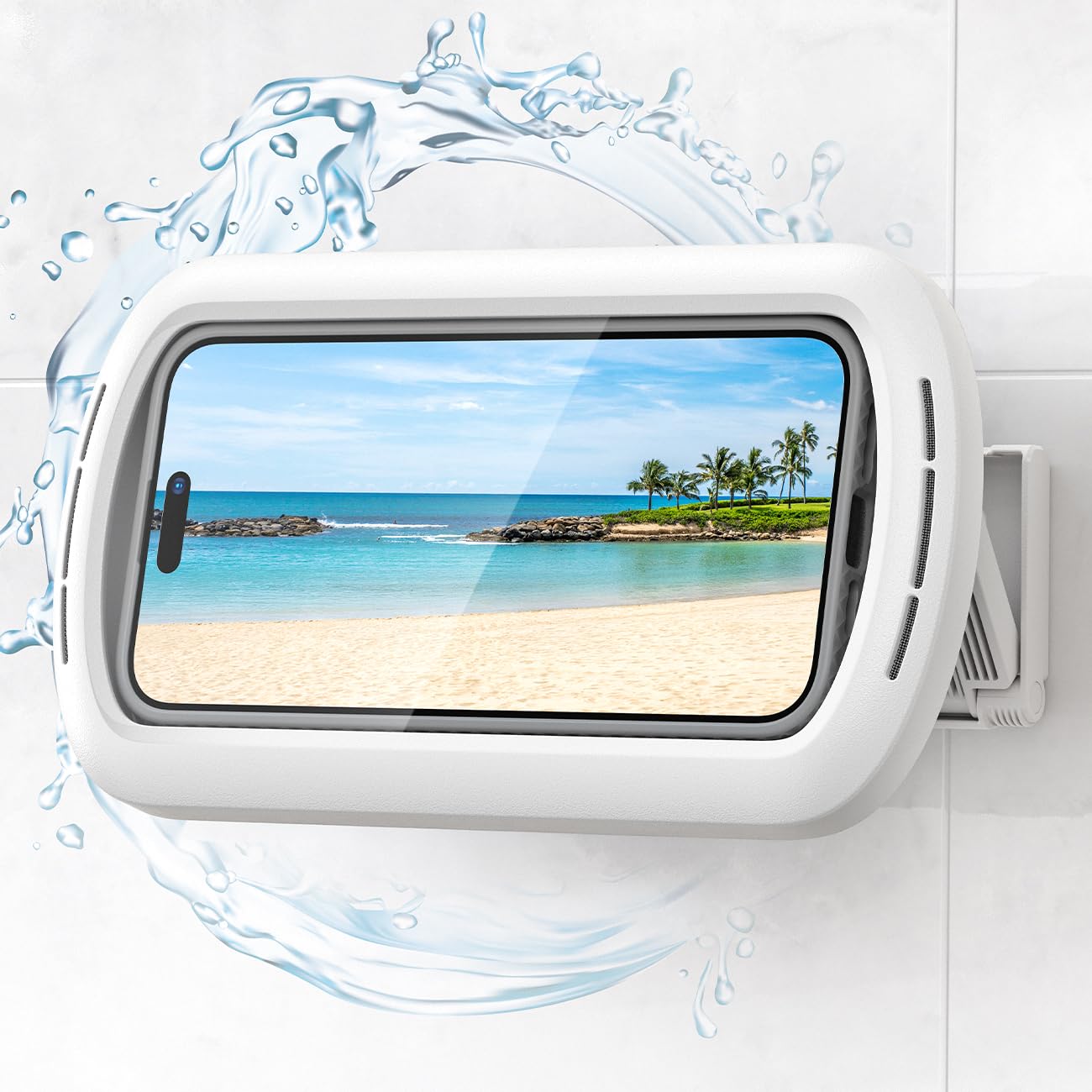 Photo 1 of Lamicall [Enhanced Sound Quality Shower Phone Holder Waterproof, Speaker Hole & 480° Rotation Shower Case Accessories, IPX6 Waterproof Wall Mount for iPhone 16 Pro Max, S25 Ultra, 4-7" Big Phones