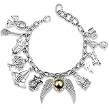 Bracelet Themed Charm Friendship Bracelets 8-Inch Silver Birthday Gift with Jewelry Bag For Teens Girls