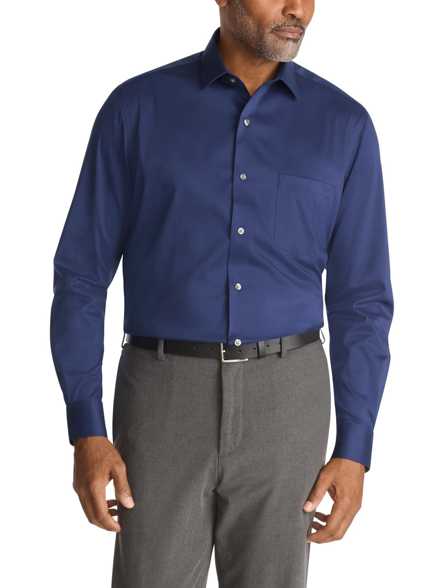 Van Heusen Men's Dress Shirt Regular Fit Ultra Wrinkle Free Flex Collar Stretch Solid Image