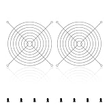 Fan Finger Grill 140mm PC Fan Grill Guard, 2 Pack CPU Case Metal Grills Protector Guard with Screw for 140x140mm F-an Protective Cover DIY, PC Computer Case Fans, Exhaust Fans (Silver)