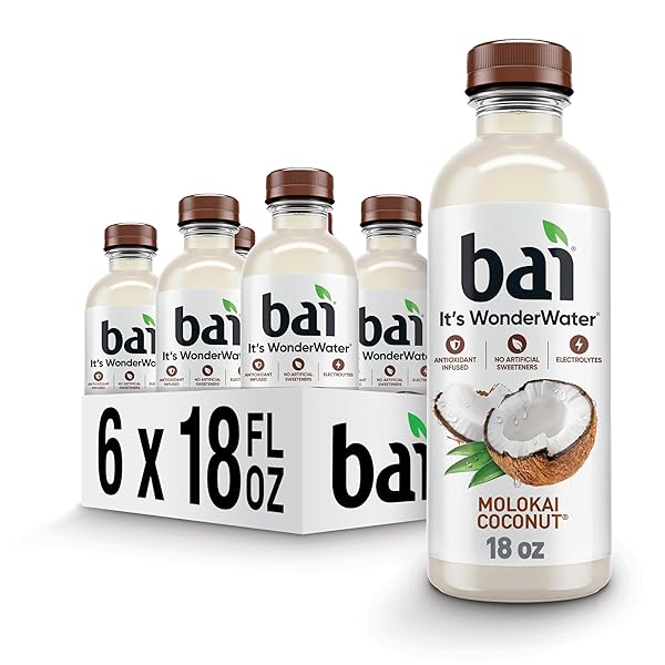 BAI ANTIOXIDANT INFUSED WATER BEVERAGE, MOLOKAI COCONUT, WITH...