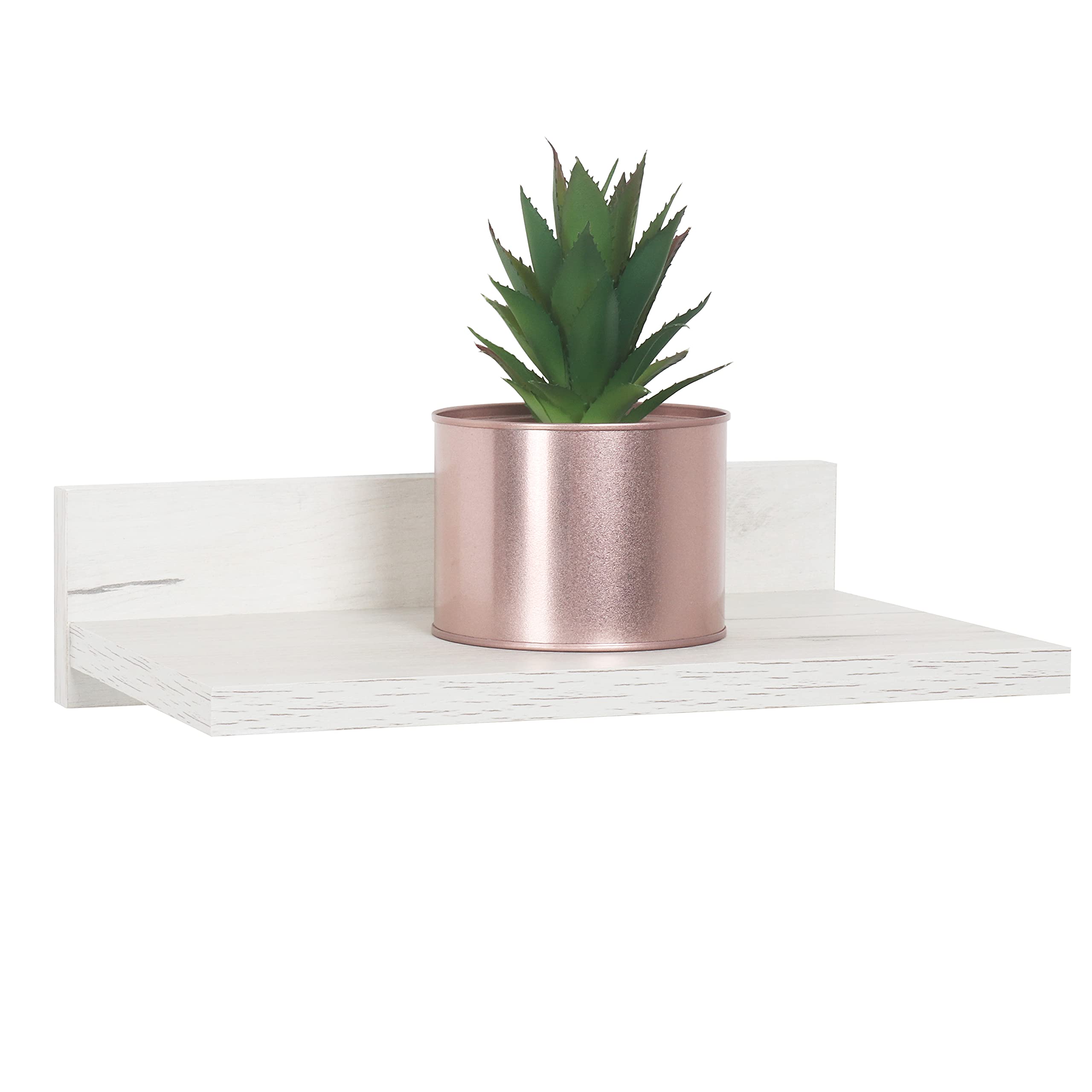 RICOO WM057-EP Wall Shelf 30 x 8 x 19 cm Oak White Chipboard Wooden Hanging Shelf Wall Bookshelf Picture Shelf Kitchen Shelf Hanging Wall Shelf Floating Shelf