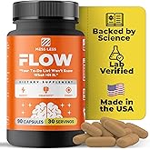 MESS LESS FLOW – Nootropic Brain Supplement for Focus, Memory, Creativity&Mental Clarity – Complete Daytime Cognitive Support with Lion’s Mane, Bacopa, Ginkgo, Guayusa | Vegan, Gluten-Free, Lab-Tested