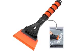 TidyBliss Ice Scraper for Car Windshield, 5 inches Wide TPU Blade, Frost Remover with Ergonomic Foam Grip for SUV Truck Glass