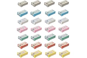 MNTACY 28 Pcs 15A 20A 25A 30A 40A 50A 60A 32V Mini Slotted Automotive MCASE Shaped Cartridge Fuse Kit