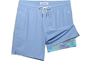 maamgic 2 in 1 Mens Swim Trunks 7 Inch Swim Shorts Swim Suits Board Shorts