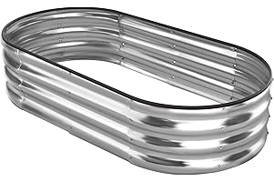 ENJOYBASICS Raised Garden Bed Kit, Galvanized Raised Planter 4x2x1ft Box Outdoor for Vegetables, Large Bottomless Metal Raised Bed for Gardening, Herb, Growing Fruits, Flower