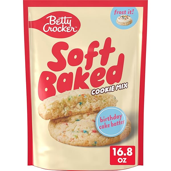 BETTY CROCKER SOFT BAKED COOKIE MIX, BIRTHDAY CAKE...