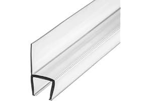 eatelle Frameless Shower Door Side Seal Strip for 3/8 Inch (10mm) Glass, Vertical Polycarbonate H-Jamb 180 Degree 78" Long