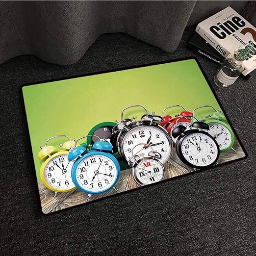 Amazon Com Floor Mat For Toilet Non Slip Clock A Group Of Alarm