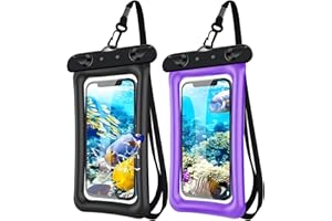 AXIIJGL 2 Pack Waterproof Floating Phone Pouch IPX8 Floatable Waterproof Phone Case with Lanyard Strap Universal Dry Bags Underwater Case Wallet for iPhone 15,14,13,12Pro Max Samsung,Up to 7.2" for Swimming