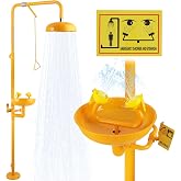 Nopwer Eyewash Shower Station OSHA-Approved - Emergency Safety Eye Wash and Shower Combination Kit First Aid Eyewash Station