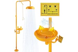 Eye Wash Shower Station Yzzwer - OSHA Approved Emergency Safety Eye Wash and Shower Combination Kit First Aid Eyewash Station