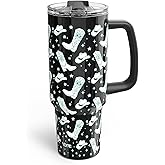 YOME 40 oz Black Western Cowgirl Tumbler with Handle and Flip Straw for Women | Stainless Steel Insulated Water Bottle | Keeps Drinks Cold | Dishwasher Safe | Cupholder Friendly | Gift Gym Travel Yoga