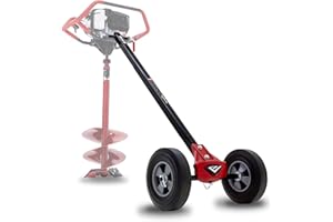 EARTHQUAKE 43099 Outrigger™ Auger Torque Reducer, Tool-Less Connection to Compatible Dually Powerhead Model 43101, Cast Iron Axle Joint, Airless Wheels