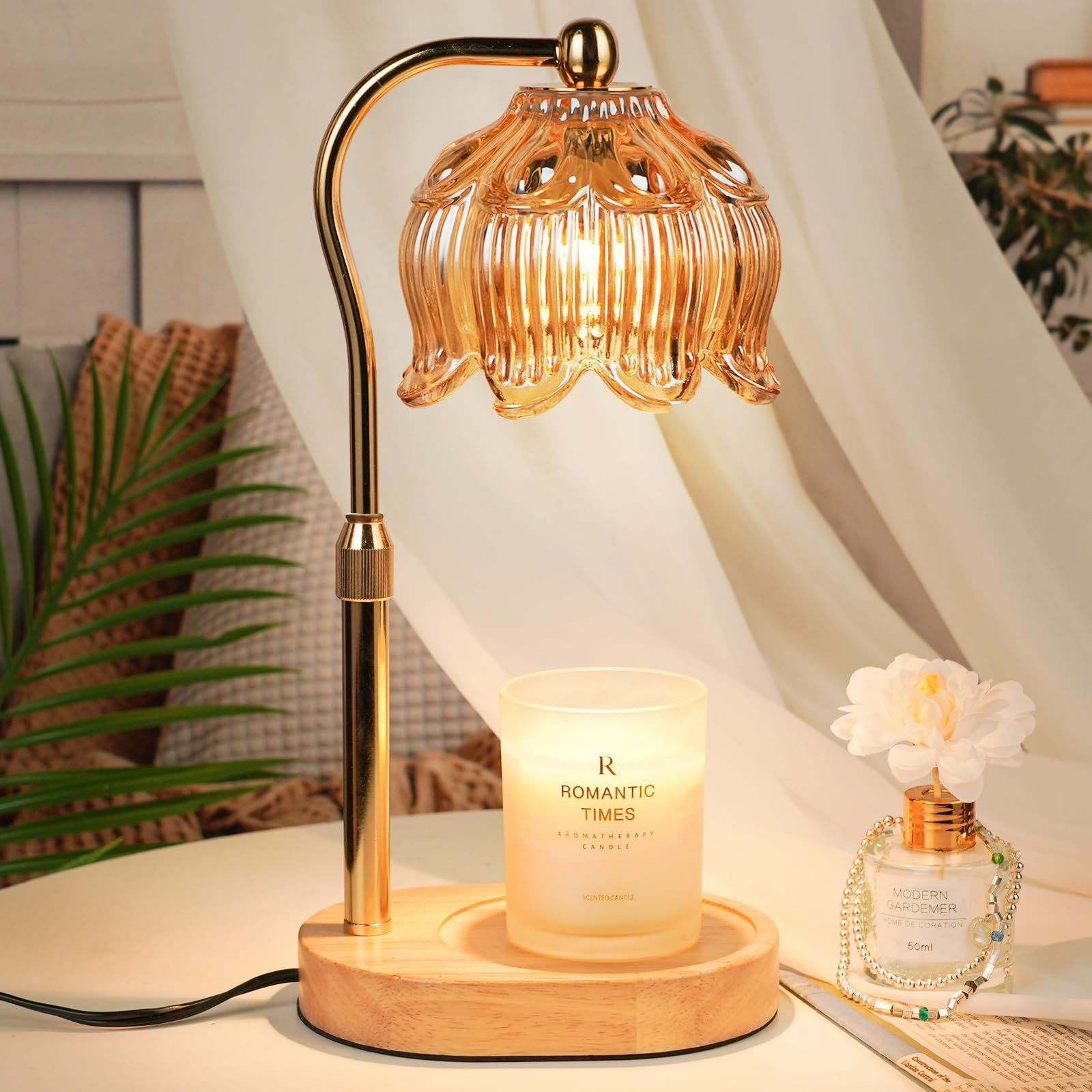 Photo 1 of Christmas Birthday Gifts for Women, Candle Warmer Lamp with Timer & Height Adjustable, House Warming Gift for New Home Essentials, Gift for Mom Her Grandma, Flower Candle Warming Lamp