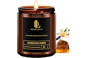 DL DREAMY DEWLA Moroccan Amber Scented Candles, Soy Candle for Home Scented, Candles Gift for Women Men, 7oz with 50 Hour Burn Time