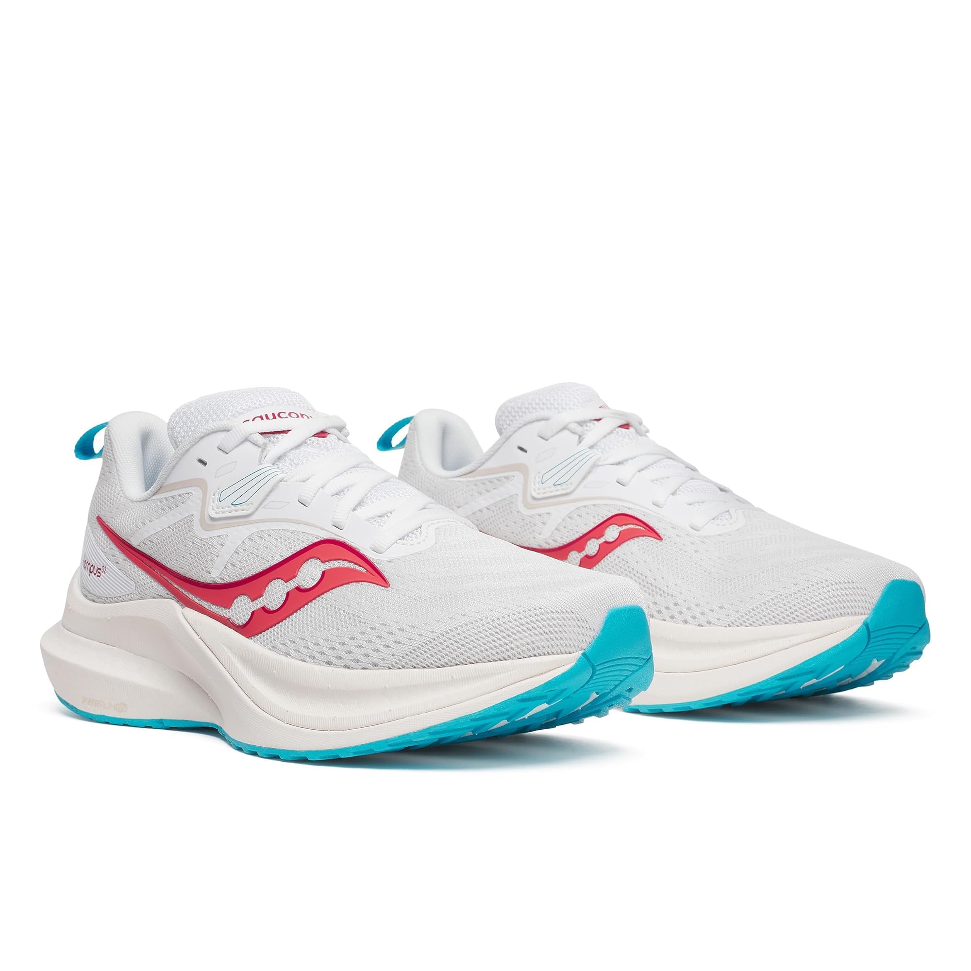 Saucony Women’s Tempus 2 Sneaker, White/Cayenne, 8.5