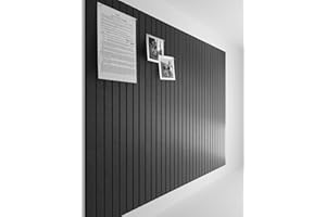 Bumusty Large Cork Board Alternative-47 x35 Felt Bulletin Board Tiles, with 30 Pushpins, 70 Adhesive Tabs, 12-Pack Slat Wall Paneling, Cork Boards for Office Push Pin Board Felt Board-Black