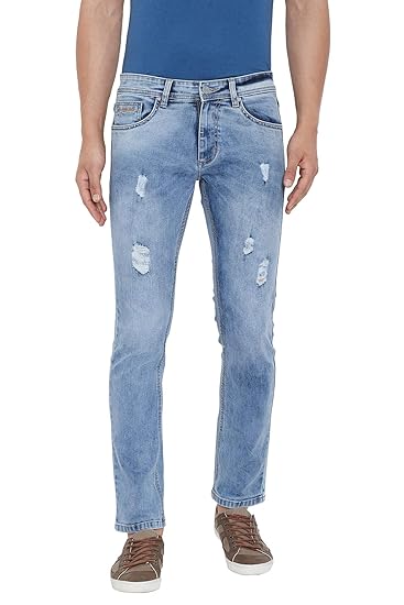 light wash distressed jeans men