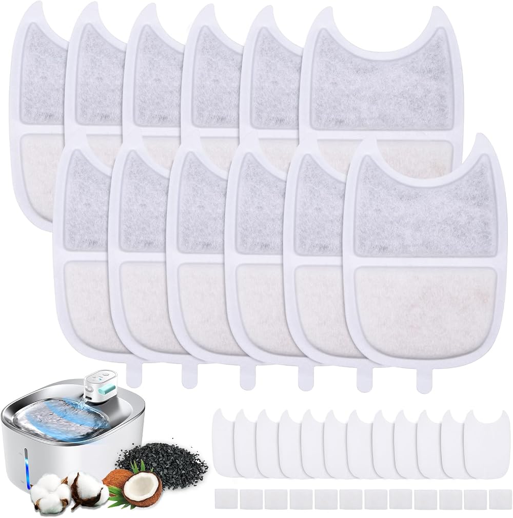 Fentar 12Pcs Cat Water Fountain Filters 4L FEELNEEDY compatible
