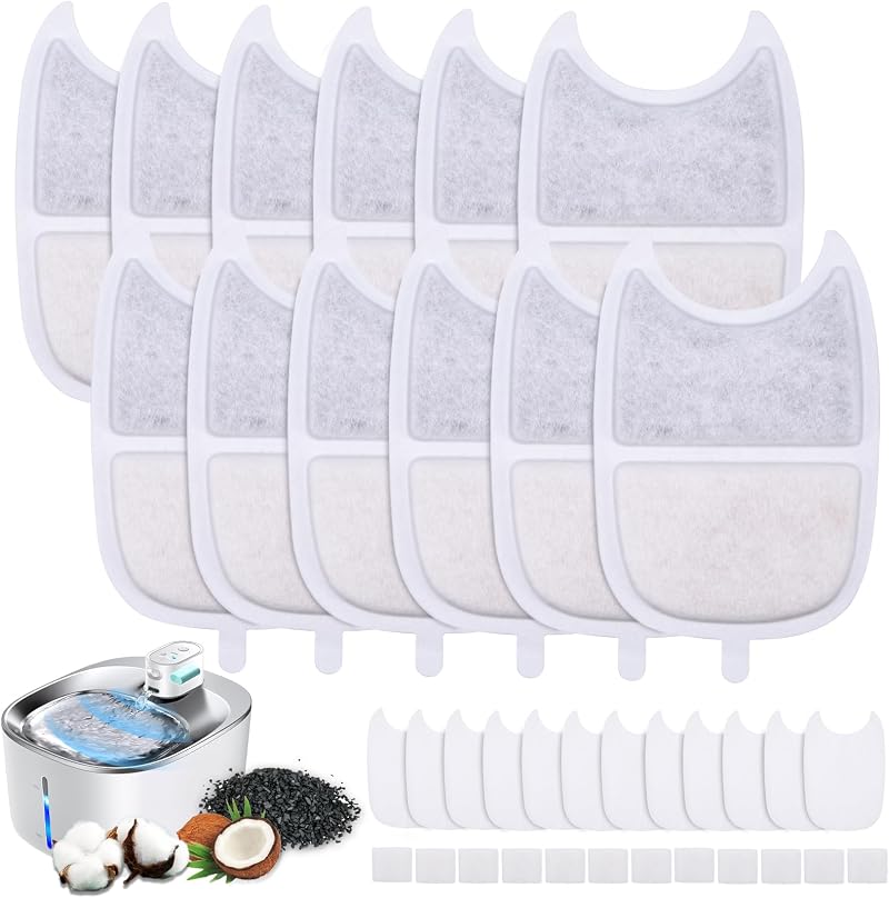 Fentar 12Pcs Cat Water Fountain Filters 4L FEELNEEDY compatible