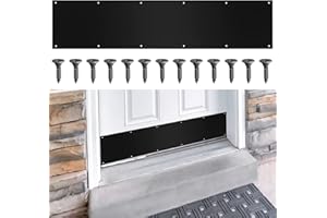 Dunzy Door Kick Plate with Black Screws Thickness Satin Aluminum Door Push Plate Polished Metal Kickplate for Protection, Black Color(1 Pcs,8'' x 34'')