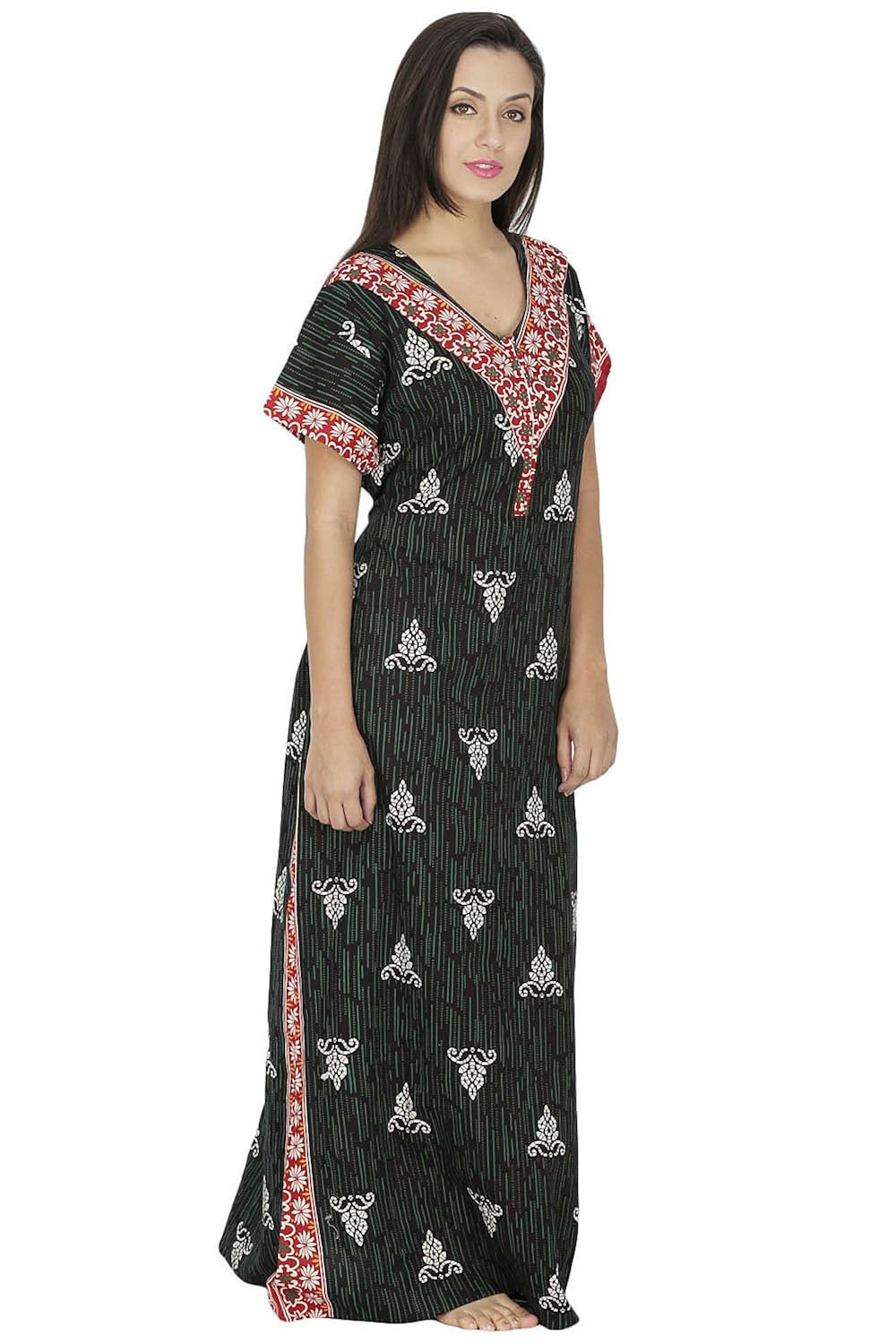 secret wish women's cotton nighty, nightdress (free size)