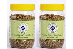 Jyoti Ben's Mukhwas - Roasted Fennel Seeds (Saunf) with Dhana Daal - Pack of 2 |Premium Mukhwas|Digestive Mouth Freshener | After-meal snacks | 100% Natural | No Colour | No Sweetner| No Preservative