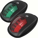 Obcursco LED Boat Navigation Lights, Red and Green Vertical Mount Bow Light | IP67 Waterproof, Bow and Stern Use, Fit for Pontoon, Bass, Jon, Side Mount, Marine Use