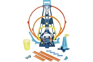 Hot Wheels Track Builder Playset Triple Loop Kit, Multiple Configurations, Connects to Other Sets, 1:64 Scale Toy Car