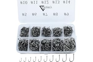 Drasry Fishing Hooks Set High Carbon Steel Jig Bait Sharp Fish Hook for Saltwater Freshwater