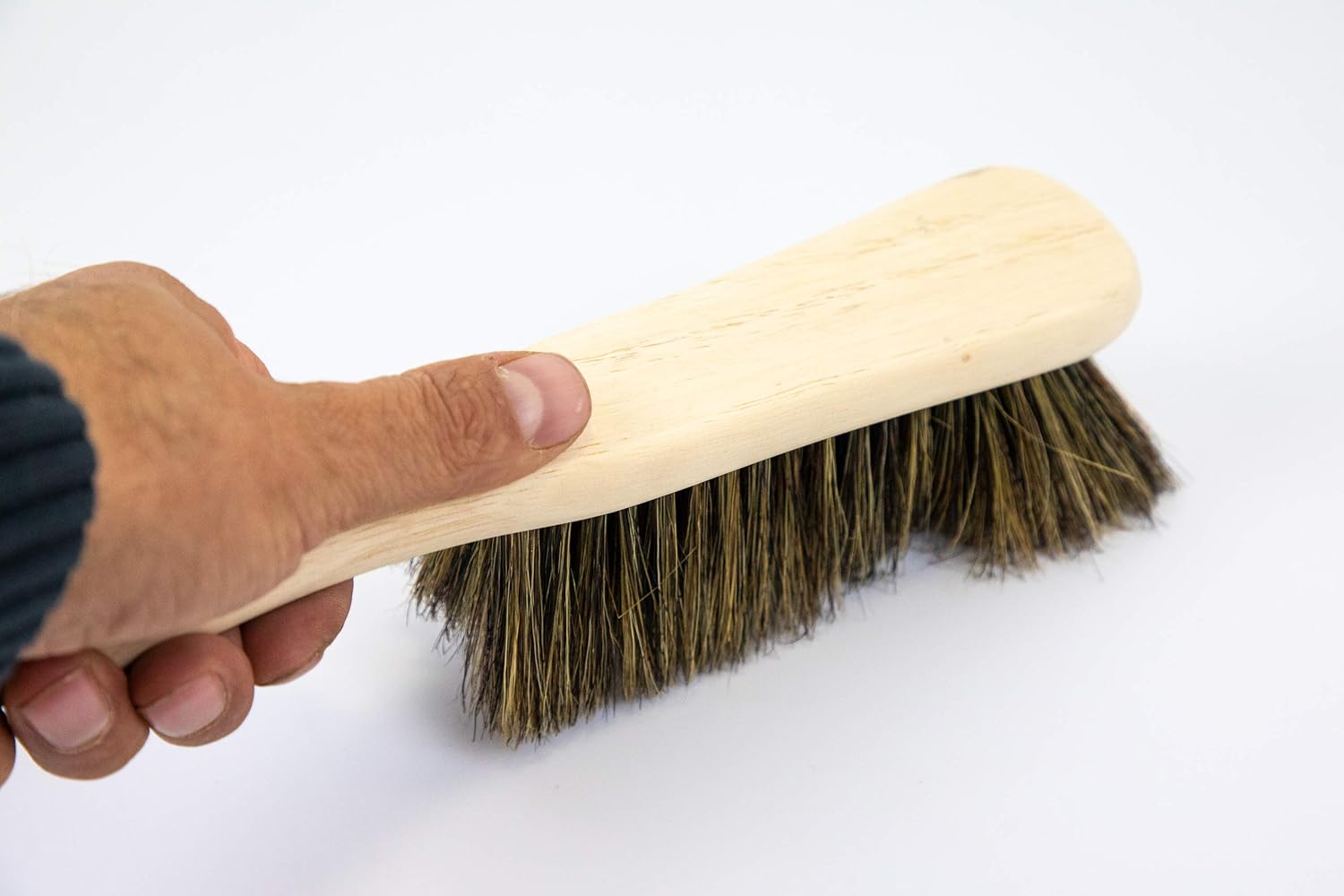 Traditional Pure Bristle Natural Hand Brush Super Soft Real Hair Banister Brush, Beige - Image 3