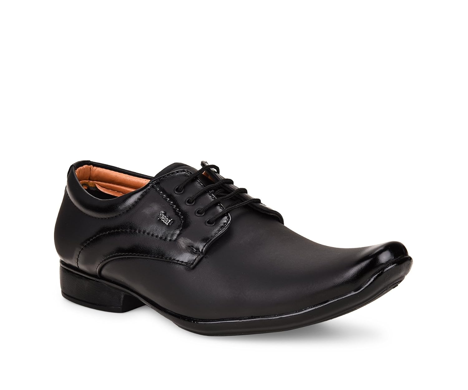 essence men's black formal synthetic lace-up shoes