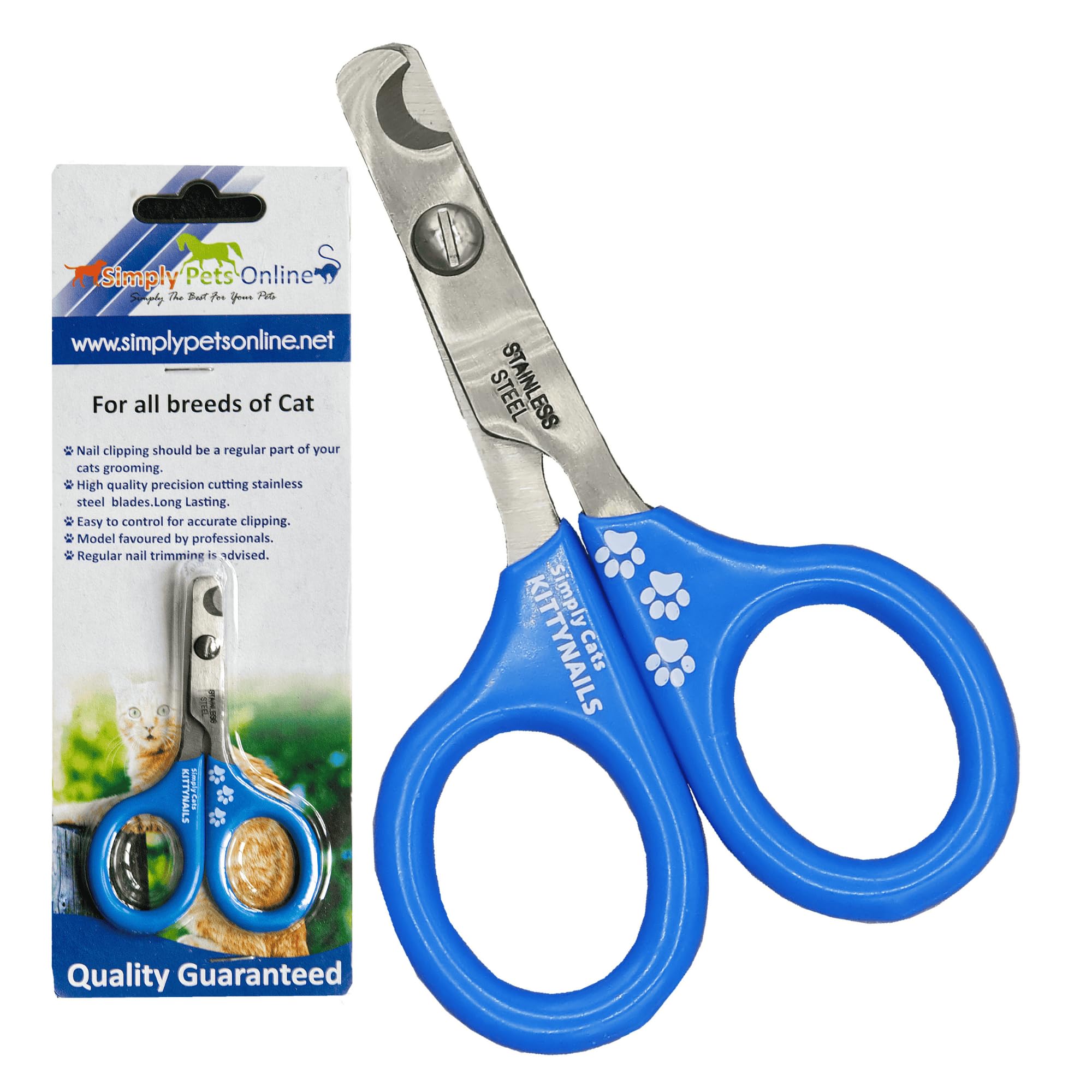 Simply Pets Online Cat Nail Clippers for Cats - UK Veterinarian Brand - Professional Stainless Steel Cat Nail Trimmers - KittyNails Claw Cutters for Small Animals, Rabbits, Birds