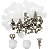 25 Pcs Plastic Dowel Inserts and Mounting Screws for Hinges Plastic Dowels Pre-Inserted Nuts Furniture Fittings for Cabinet Door Connections