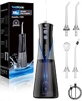 WAFLOO Water Flossers Portable 300ML 5 Modes 4 Tips IPX7 Waterproof