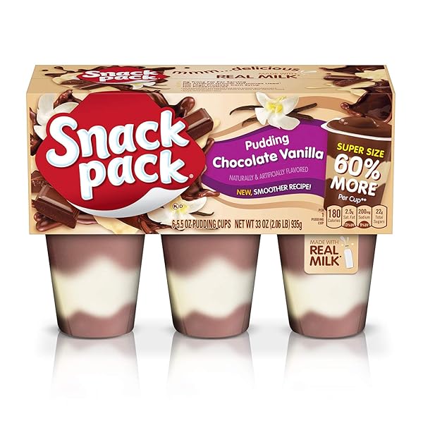 SNACK PACK PIE PUDDING CUPS, CHOCOLATE AND VANILLA, 33 OZ (6 CT)
