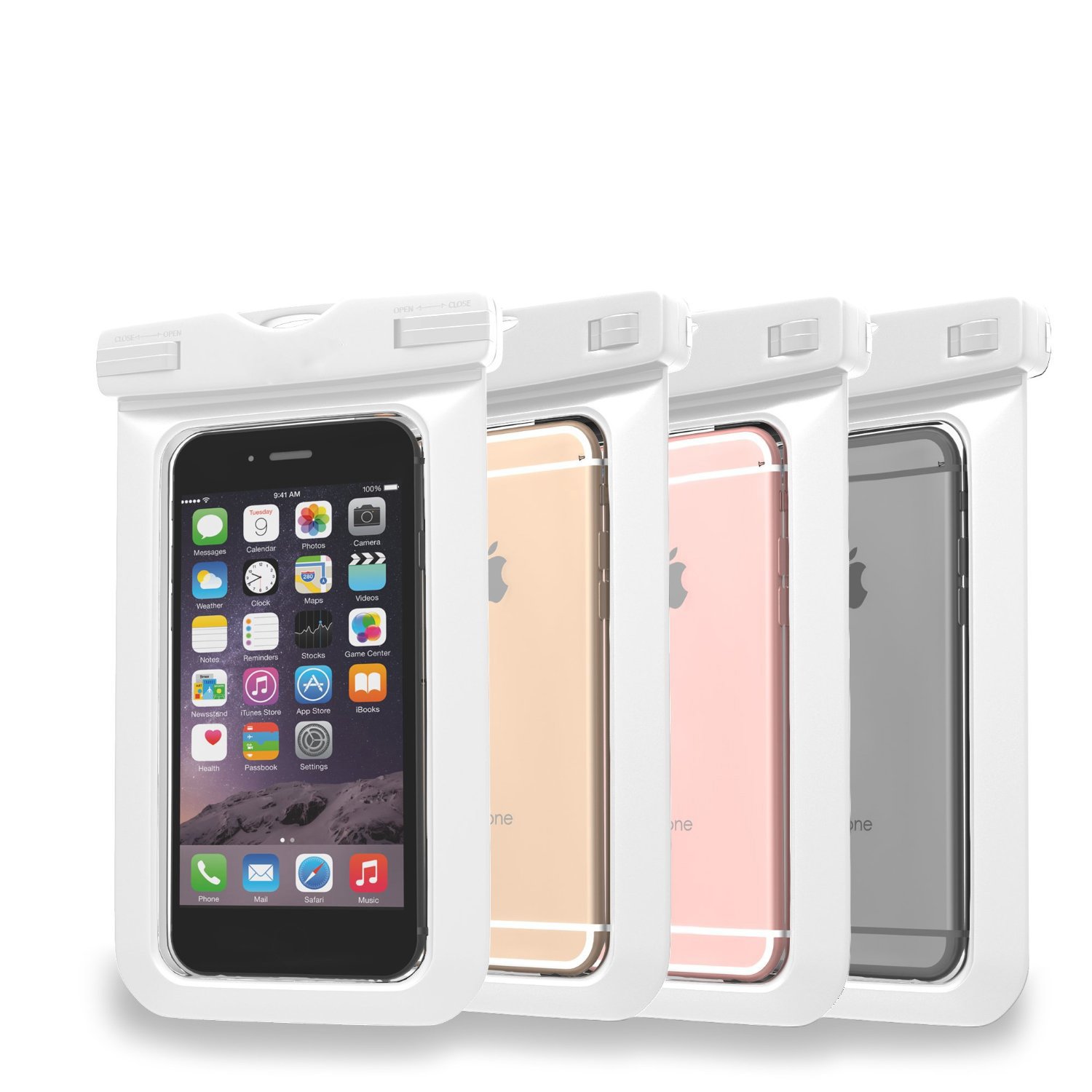 Tripcraft 6 Inch Waterproof Case Dry Bag Cell Phone Pouch for Apple iPhone 7 6 5, Samsung S7 S6 S5 Note HTC LG Sony(White)