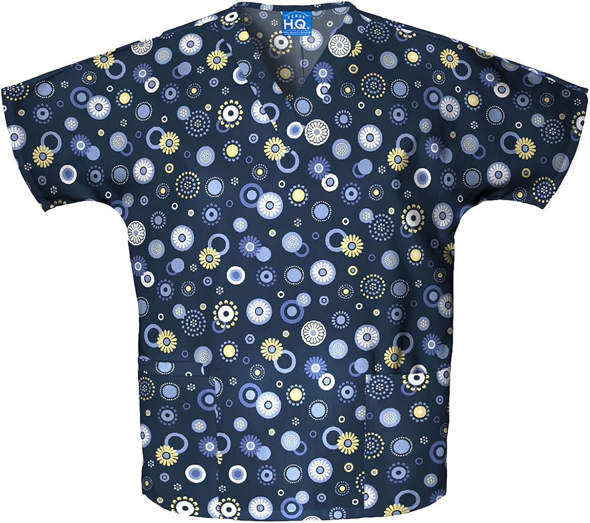 Scrub HQ 'V-Neck Top' Scrub Top Dot's Wonderful 5XL: Medical Scrubs Shirts: Clothing