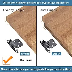 12 PCS Black Cabinet Door Hinges, 1/2" Overlay