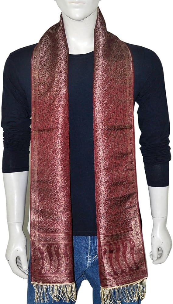 Mens Silk Scarf Handmade Accessories India 25 x 182 Cms Amazon.co.uk