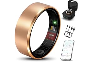 MILAVAN Smart Health Ring 2.0 for Women Men, Slim Scratch & Fingerprint Resistant Design,Efficient Chip Fitness Tracker, Monitors Heart, Blood Oxygen & Pressure, Sleep, Steps, Waterproof, iOS & Android, RG 8