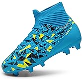 DREAM PAIRS Boys Football Cleats Youth High Top Firm Ground Soccer Shoes for Little/Big Kids