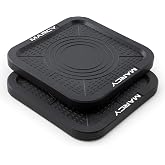Marcy Barbell Platform Sold in Pair, Olympic Weight Landing Pads with Raised Edges &amp; Non-Slip Surface, Floor Protection Crash Pads for Home Gym, Weight Lifting
