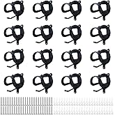 Merkaunis 16 Counts Horse Bridle Racks, Horse Tack Storage Halter, Bridle Hooks, Bridle Holder, Metal Bridle Bracket, Hanger Metal Bridle Holder with Tubes and Screw for Horse Barn Supplies, Black