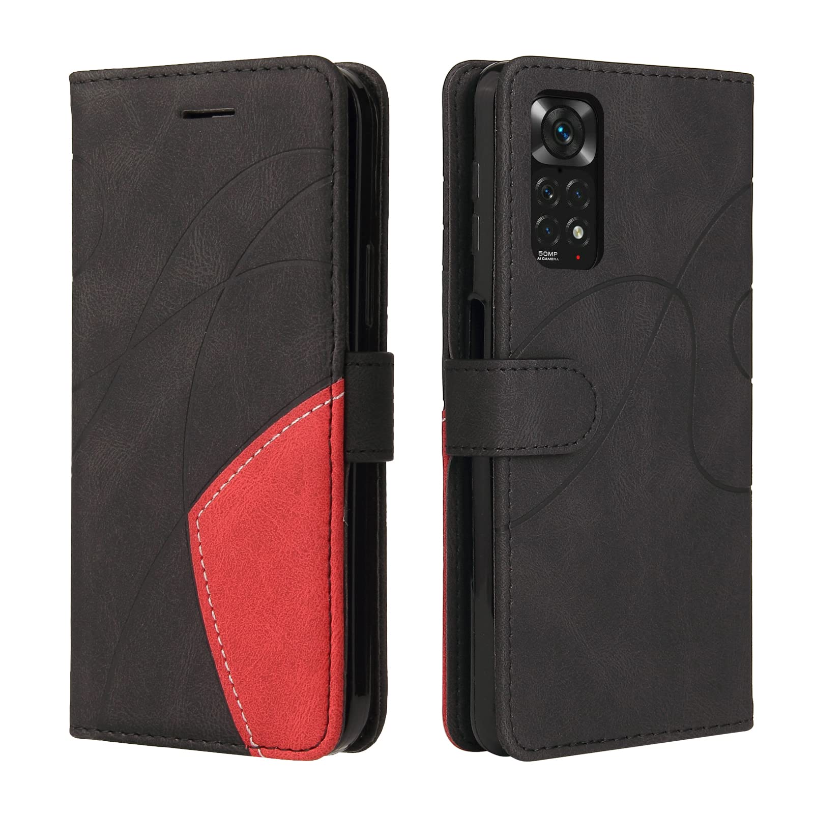 CXTcase for Xiaomi Redmi Note 11 4G Case,Wallet PU Leather Flip Folio Case Cover with Card Holder Slots Magnetic Closure,Protective Phone Case for Xiaomi Redmi Note 11 4G,Black — image 1