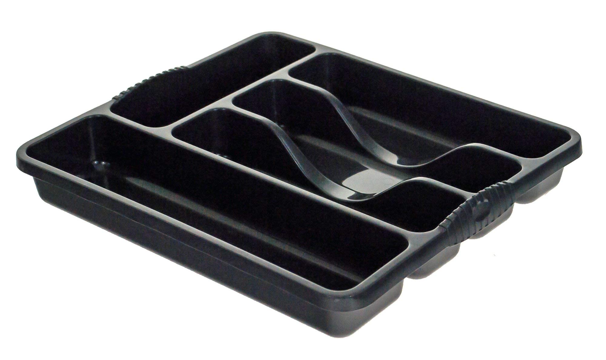 Wham Plastic Kitchen Cutlery Tray Organiser Rack Holder Drawer Insert Tidy Storage - Midnight