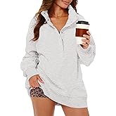 Gacaky Womens Oversized Sweatshirts Casual Button Henley Neck Long Sleeve Pullover Fleece Loose Fit Fall Tops Fashion Outfits